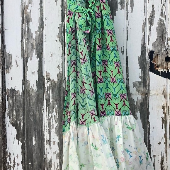 Jessie Western Silk Wrap Dress M Swallow Ruffle - Picture 10 of 15